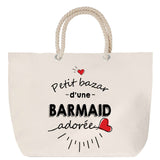Sac Fête des Mères Mamie Famille Idée Cadeau anniversaire Noël Travail Boulot Métier Départ Retraite Collègue Femme cabas shopping plage