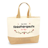 Sac Jute Fête des Mères Fêtes des Pères Mamie Papi Famille Idée Cadeau anniversaire Noël Travail Boulot Métier Départ Retraite Collègue Femme Homme