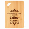 Planche bambou gravée personnalisée femme idée cadeau Fête des Mères apéro 30×20 prénom cuisine plateau fromage anniversaire noel maman mamie