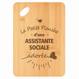 Planche bambou gravée personnalisée femme idée cadeau Fête des Mères apéro 30×20 prénom cuisine plateau fromage anniversaire noel maman mamie