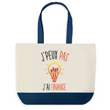 Sac de shopping bleu J'peux pas Finance