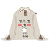 Sac à dos avec pochette J'peux pas Cuisine Toque Traits Rouges
