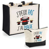 Cabas homme ou femme sac plage ou shopping tote bag pochette trousse Idée cadeau original pour anniversaire Noël travail départ retraite collègue famille fete des mères fetes des pères papa maman mamie papi