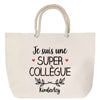 Sac Fête des Mères Mamie Famille Idée Cadeau anniversaire Noël Travail Boulot Métier Départ Retraite Collègue Femme cabas shopping plage