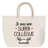 Sac Fête des Mères Mamie Famille Idée Cadeau anniversaire Noël Travail Boulot Métier Départ Retraite Collègue Femme cabas shopping plage