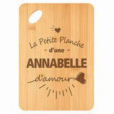 Planche bambou gravée personnalisée femme idée cadeau Fête des Mères apéro 30×20 prénom cuisine plateau fromage anniversaire noel maman mamie