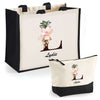 Cabas femme sac plage ou shopping tote bag pochette trousse Idée cadeau original pour anniversaire Noël travail départ retraite collègue famille fete des mères maman mamie