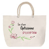 Sac Fête des Mères Mamie Famille Idée Cadeau anniversaire Noël Travail Boulot Métier Départ Retraite Collègue Femme cabas shopping plage