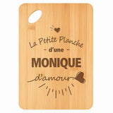 Planche bambou gravée personnalisée femme idée cadeau Fête des Mères apéro 30×20 prénom cuisine plateau fromage anniversaire noel maman mamie