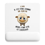 Tapis de souris ergonomique avec repose-poignet, accessoire bureau pour femme et homme, fête des pères, cadeau pas cher, idée cadeau fête des mères, secret santa, départ à la retraite, télétravail et gaming