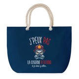 Sac de plage Bleu anse corde J'peux Pas Caserne Pompier