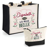 Sac Fête des Mères Mamie Famille Idée Cadeau anniversaire Noël Travail Boulot Métier Départ Retraite Collègue Femme cabas shopping plage