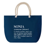 Sac de plage Bleu anse corde Sonia Définition Femme