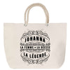 Sac Fête des Mères Mamie Famille Idée Cadeau anniversaire Noël Travail Boulot Métier Départ Retraite Collègue Femme cabas shopping plage