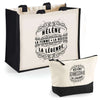 Cabas femme sac plage ou shopping tote bag pochette trousse Idée cadeau original pour anniversaire Noël travail départ retraite collègue famille fete des mères maman mamie