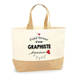 Sac Jute Fête des Mères Fêtes des Pères Mamie Papi Famille Idée Cadeau anniversaire Noël Travail Boulot Métier Départ Retraite Collègue Femme Homme