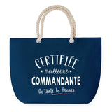 Sac de plage Bleu anse corde Certifiée meilleure Commandante