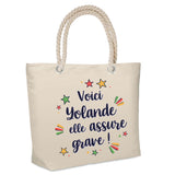 Sac Fête des Mères Mamie Famille Idée Cadeau anniversaire Noël Travail Boulot Métier Départ Retraite Collègue Femme cabas shopping plage