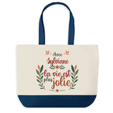 Sac Fête des Mères Mamie Famille Idée Cadeau anniversaire Noël Travail Boulot Métier Départ Retraite Collègue Femme cabas shopping plage