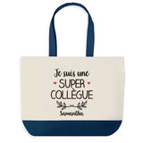 Sac de shopping bleu Samantha Super Collègue