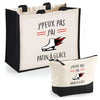 Cabas homme ou femme sac plage ou shopping tote bag pochette trousse Idée cadeau original pour anniversaire Noël travail départ retraite collègue famille fete des mères fetes des pères papa maman mamie papi