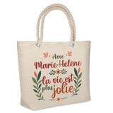 Sac Fête des Mères Mamie Famille Idée Cadeau anniversaire Noël Travail Boulot Métier Départ Retraite Collègue Femme cabas shopping plage
