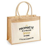 Sac Fête des Mères Mamie Famille Idée Cadeau anniversaire Noël Travail Boulot Métier Départ Retraite Collègue Femme cabas shopping plage