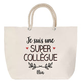 Sac Fête des Mères Mamie Famille Idée Cadeau anniversaire Noël Travail Boulot Métier Départ Retraite Collègue Femme cabas shopping plage