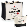 Cabas femme sac plage ou shopping tote bag pochette trousse Idée cadeau original pour anniversaire Noël travail départ retraite collègue famille fete des mères maman mamie