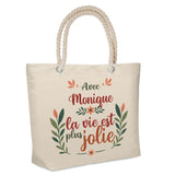 Sac Fête des Mères Mamie Famille Idée Cadeau anniversaire Noël Travail Boulot Métier Départ Retraite Collègue Femme cabas shopping plage