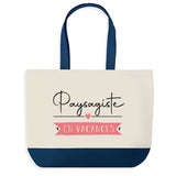 Sac de shopping bleu Paysagiste en Vacances