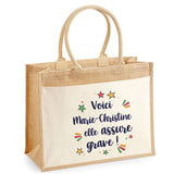 Sac Fête des Mères Mamie Famille Idée Cadeau anniversaire Noël Travail Boulot Métier Départ Retraite Collègue Femme cabas shopping plage