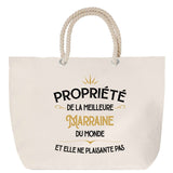 Sac Fête des Mères Mamie Famille Idée Cadeau anniversaire Noël Travail Boulot Métier Départ Retraite Collègue Femme cabas shopping plage