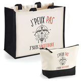 Cabas homme ou femme sac plage ou shopping tote bag pochette trousse Idée cadeau original pour anniversaire Noël travail départ retraite collègue famille fete des mères fetes des pères papa maman mamie papi