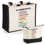 Cabas homme ou femme sac plage ou shopping tote bag pochette trousse Idée cadeau original pour anniversaire Noël travail départ retraite collègue famille fete des mères fetes des pères papa maman mamie papi
