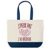 Sac de shopping bleu J'peux pas Broderie