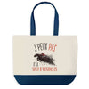 Sac de shopping bleu J'peux pas Saut d'obstacle Cheval