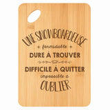 Planche bambou gravée personnalisée femme idée cadeau Fête des Mères apéro 30×20 prénom cuisine plateau fromage anniversaire noel maman mamie
