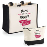 Cabas femme sac plage ou shopping tote bag pochette trousse Idée cadeau original pour anniversaire Noël travail départ retraite collègue famille fete des mères maman mamie