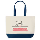 Sac de shopping bleu Jade en Vacances