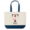 Sac de shopping bleu Tatiana Lettre Fleur