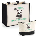 Cabas femme sac plage ou shopping tote bag pochette trousse Idée cadeau original pour anniversaire Noël travail départ retraite collègue famille fete des mères maman mamie
