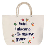 Sac Fête des Mères Mamie Famille Idée Cadeau anniversaire Noël Travail Boulot Métier Départ Retraite Collègue Femme cabas shopping plage