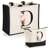 Cabas femme sac plage ou shopping tote bag pochette trousse Idée cadeau original pour anniversaire Noël travail départ retraite collègue famille fete des mères maman mamie