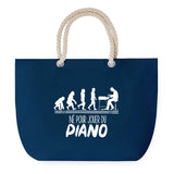Sac de plage Bleu anse corde Né pour Piano