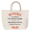 Sac Fête des Mères Mamie Famille Idée Cadeau anniversaire Noël Travail Boulot Métier Départ Retraite Collègue Femme cabas shopping plage