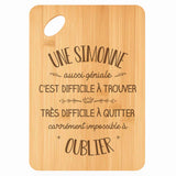 Planche bambou gravée personnalisée femme idée cadeau Fête des Mères apéro 30×20 prénom cuisine plateau fromage anniversaire noel maman mamie