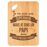 Planche bambou gravée personnalisée homme idée cadeau Fête des Pères apéro 30×20 prénom cuisine plateau fromage anniversaire noel papa papi 