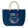 Sac de plage Bleu anse corde J'peux Pas Composition Florale