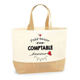 Sac Jute Fête des Mères Fêtes des Pères Mamie Papi Famille Idée Cadeau anniversaire Noël Travail Boulot Métier Départ Retraite Collègue Femme Homme